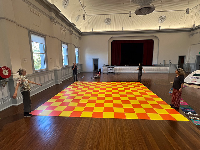 Test for the completed ground of squares during ineffable two at Balmain Town Hall.